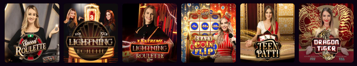 Área de casino en vivo y juegos online ofrecida por iWild Casino