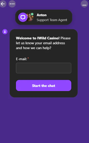 Opciones de asistencia y contacto disponibles para clientes de iWild Casino
