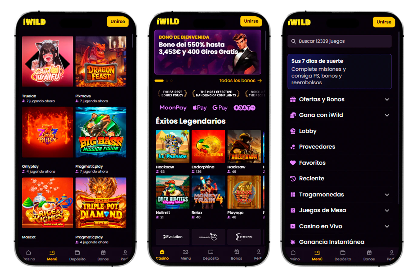 Plataforma móvil de iWild Casino para jugar desde smartphones y tablets